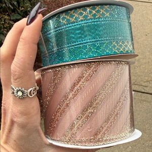 Glittery Ribbon Set in Teal and Pink - NWT